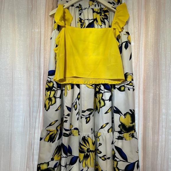 SHEIN Vibrant Yellow Apparel 2 piece - Picture 1 of 4